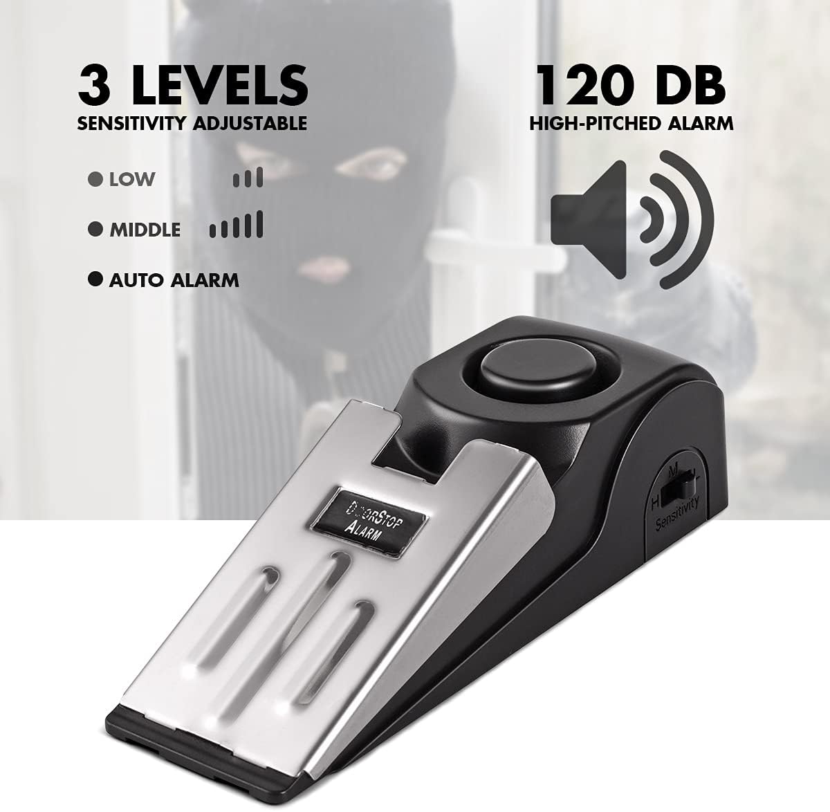 1/2Pcs Portable Travel 120 DB  - Door Stop Alarm 评论和价格